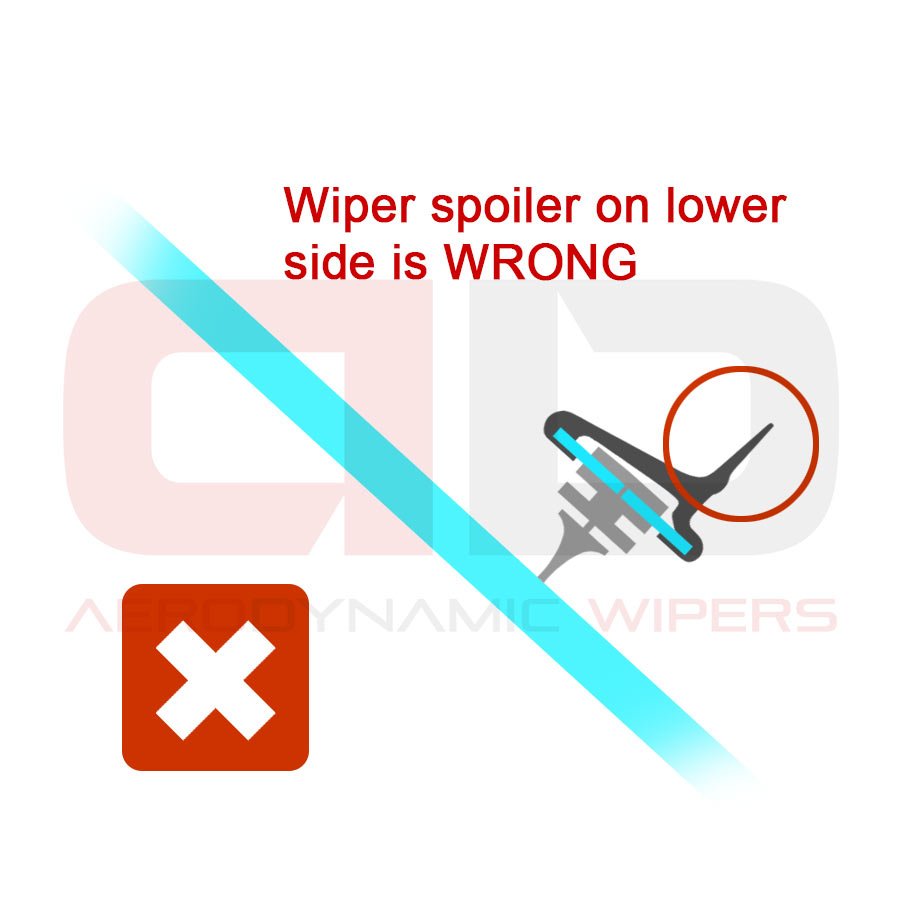 AeroDynamic Wiper Adaptor Fitting - Type F Incorrect installation of wiper blades